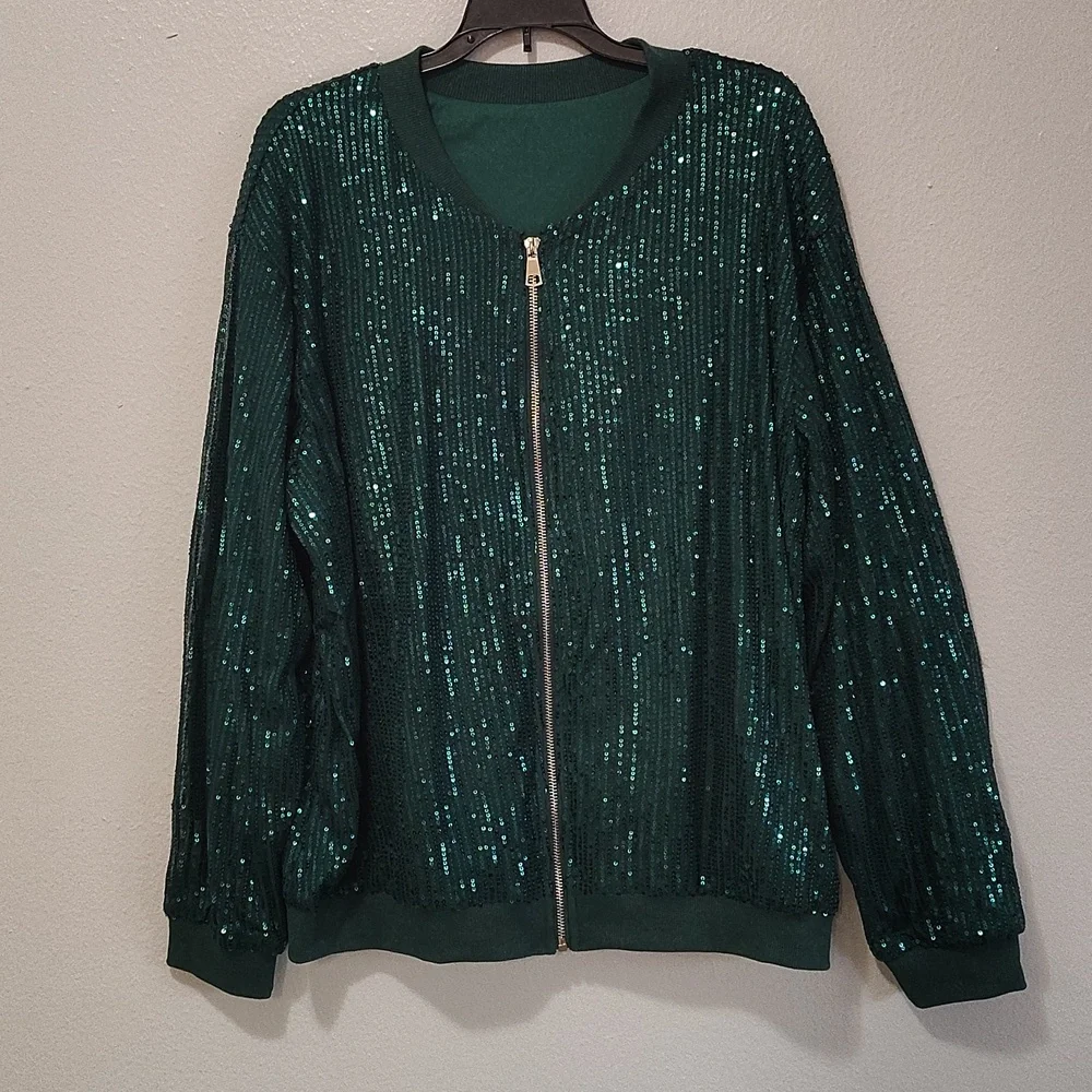 Sequin Green Jacket - Picture 1 of 5